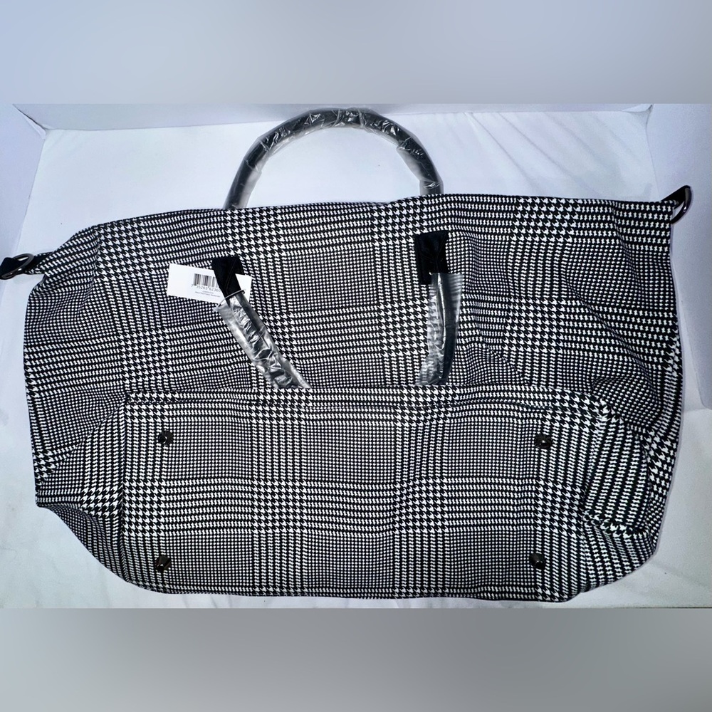 NWT LULU DHARMA Weekender Bag - Black and White‎ Plaid